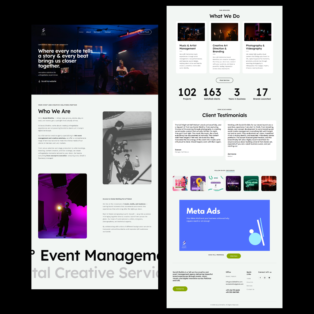 Web Development for Event Management & Digital Agency