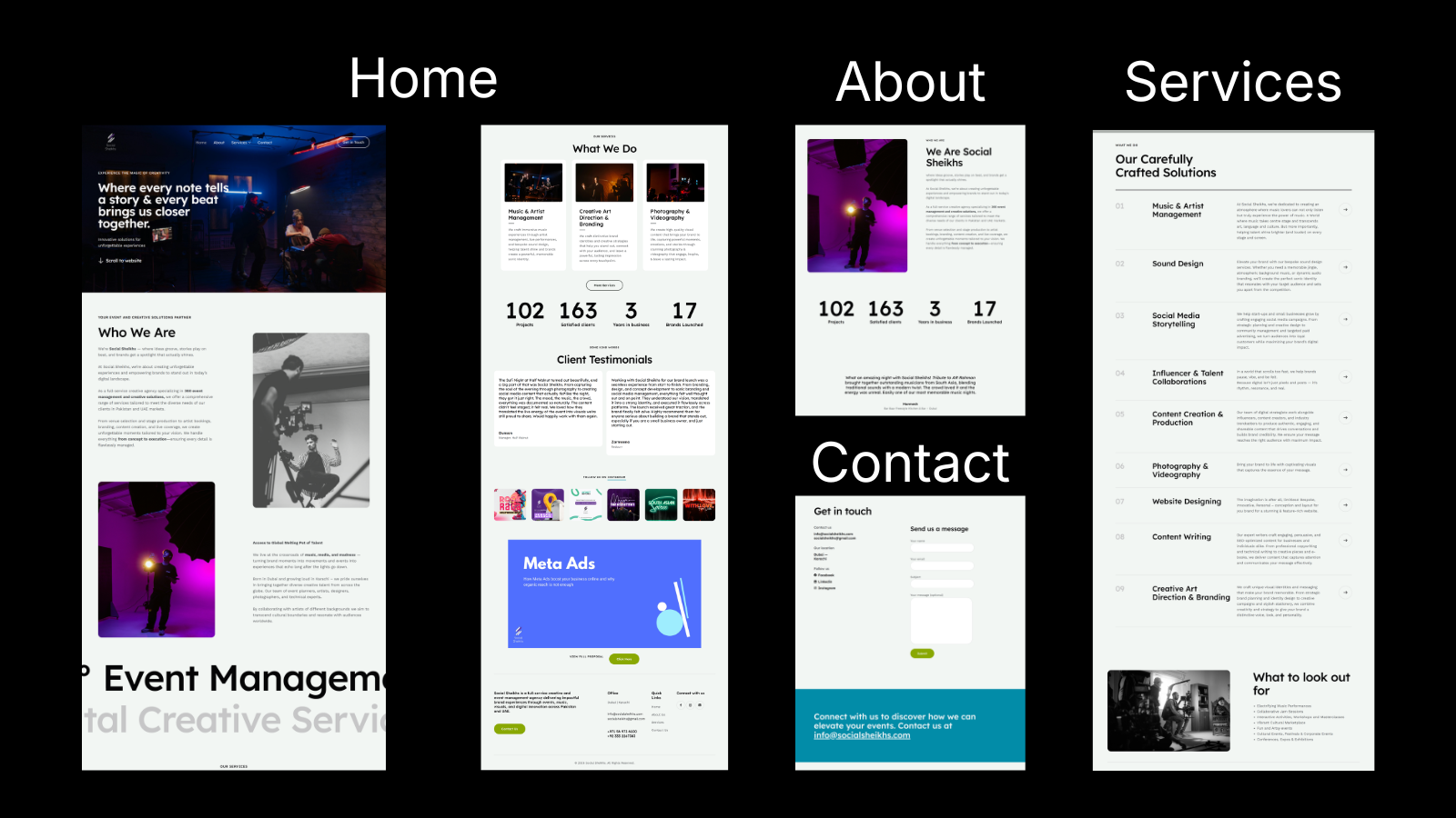 Web Development for Event Management & Digital Agency